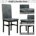 thumbnail image 2 of Kitchen Table and 4 Chairs Set, Metal Kitchen Table Sets Faux Marble Rectangular Breakfast Table w/Metal Legs & Black Finish Frame, Dining Table Sets for an Apartment Breakfast, Grey, SS1318, 2 of 11