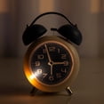 thumbnail image 6 of Alarm Clock, Metal 4 Inch Desk Table Analog Clock Silent with Night Light for Dormitory Home Office Travel Decor Alarm Clock, 6 of 8