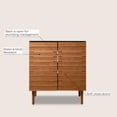 thumbnail image 4 of JONATHAN Y Aubert 30 in. W x 18 in. D x 33 in. H, Thick Linear Slat 2-Shelf, Bath Vanity Cabinet ONLY, Walnut, VAN1002B, 4 of 7