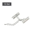 thumbnail image 3 of 10Set Ribbon Crimp Clamp Ends Lobster Claw Clasps & Chain 20mm Silver Tone for DIY, 3 of 6