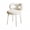 White, variant on Yedigre Vanity Stool with Bow Back – Carbon Steel Frame, Faux Wool Seat, 330 lbs Capacity