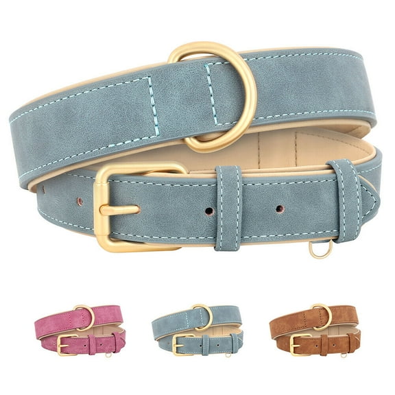 Beirui Quality Leather Dog Collar Adjustable Metal Buckle for Small Medium Large Dogs