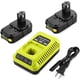 thumbnail image 1 of Paquete de 2 Reemplazo de 18 Voltios P102 para Baterías Ryobi 18V y Combo Charger 3.5A, para 18 Voltios ONE Plus P103 P104 P105 P107 P109 P190 P191 P122 para Batería Ryobi 18V, 1 of 8