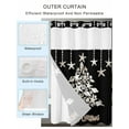 thumbnail image 2 of No Hook Cloth Fabric Shower Curtain with Snap in Liner, Black White Coastal Waterproof Shower Curtains Set with See Through Top Window, Starfish Shell Summer Ocean Bath Curtains Shower 72"x84", 2 of 6