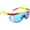 Multi-color, variant on FZFLZDH Semi Rimless Neon Rainbow Mirrored Lens Sports Performance Sunglasses White Half Frame ZigZag Arms Pink Nose Pads