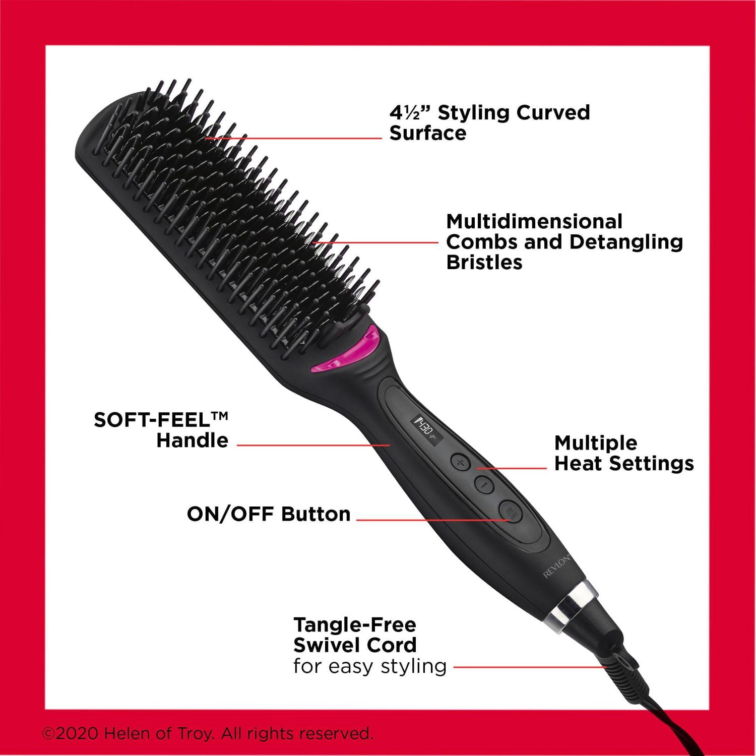Salon One-Step Straight and Shine™ XL Heated Brush, Fewer passes