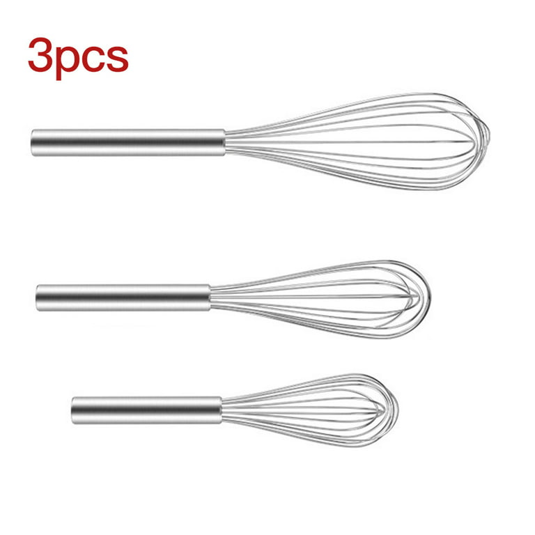 3pcs Stainless Steel Whisk Rust-proof Wire Set Egg Beater Manual Sturdy  Kitchen Egg Whipper 