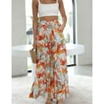 thumbnail image 4 of Cogild Women’s Pants Bohemian Floral Printed Wide Leg Pants with High Waisted Design Summer Beach Vacations Pants for Womens Trousers, 4 of 5