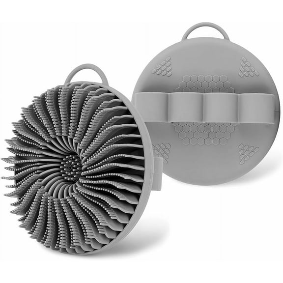 Silicone Body Scrubber,Shower Brush,Exfoliating Body Scrubber,Silicone Body Brush for Shower(Gray,1 PCS)