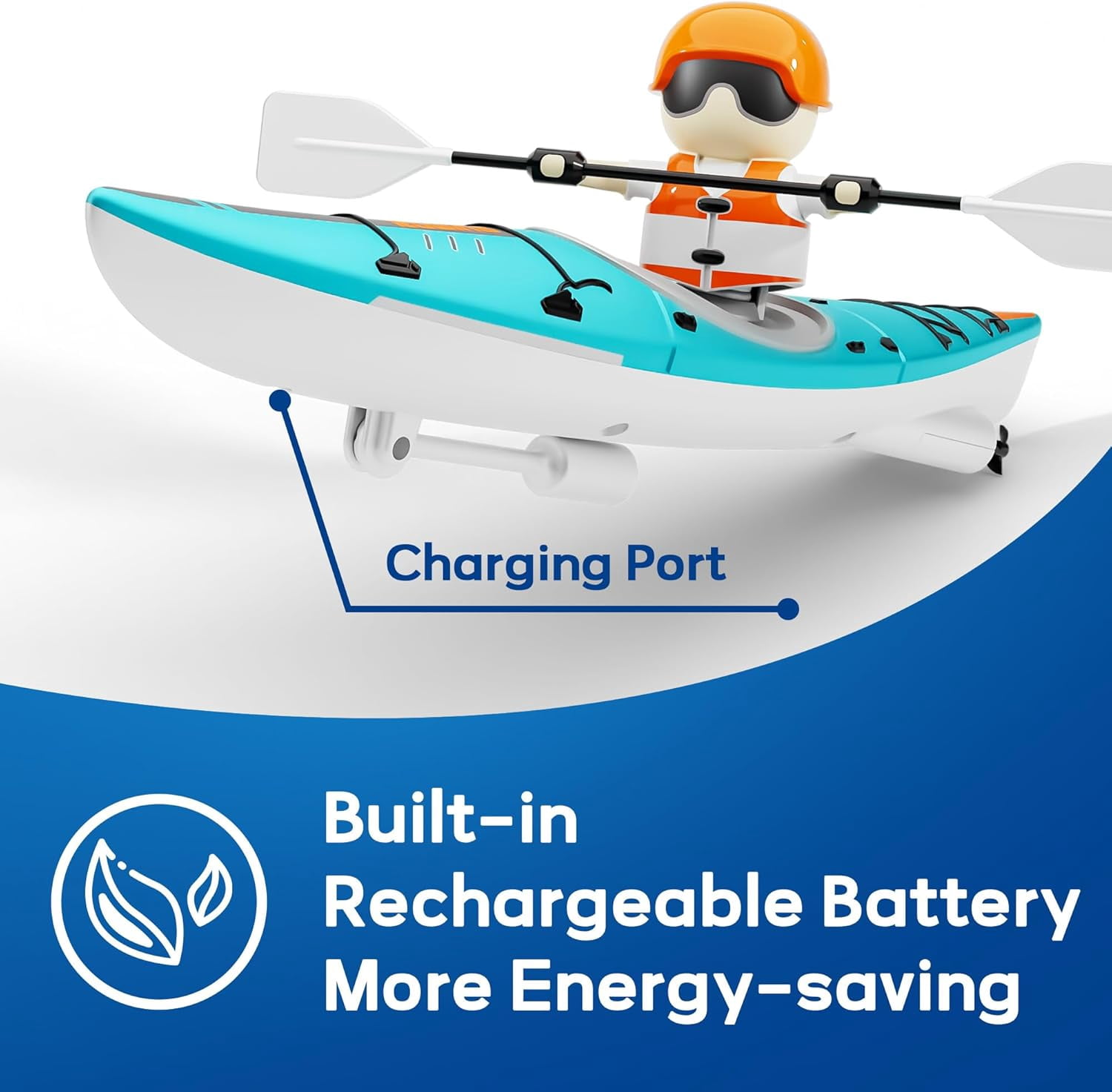 Remote Control Boat Toy,Toddler RC Kayak Paddle Boats Bath Toys Boys 4-8-12,Kids Christmas Birthday Gifts