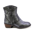 thumbnail image 2 of BOTINES COQUETA NIÑA DE PIEL COLOR GRIS METÁLICO MIRTA CON DISEÑO WESTERN Y DETALLES CALADOS, 2 of 6