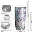 thumbnail image 6 of 20oz Tumbler with Lid and Straw Stainless Colorful Flowers Steel Vacuum Insulated Water Coffee Tumbler Cup, Double Wall Vacuum Insulated Travel Mug Reusable Tumblers for Ice Drinks, Hot Beverage, 6 of 7