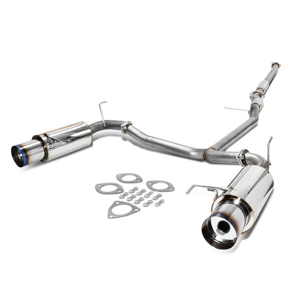 DNA Motoring For 98-02 Honda Accord 3.0L V6 Dual Muffler Racing Cat-Back Exhaust Titanium Style Tip
