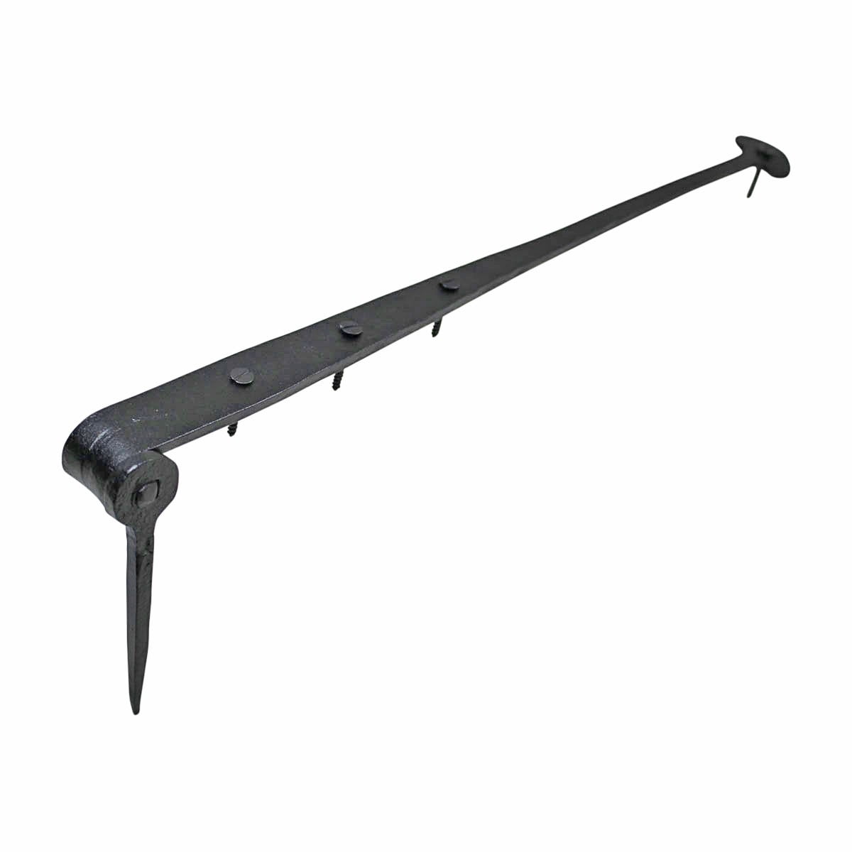 Renovators Supply Black Wrought Iron Lift Off Pintle Strap Hinge 16-1/4 in Reversible Pintle Bean Strap Gate and Door Hinges Hardware, Pack of 4