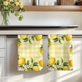 thumbnail image 7 of Yellow Lemon Kitchen Towels Set of 2, Summer Floral Fruit Leaves Botanical Grid Absorbent Dish Towels for Kitchen, Microfiber Hand Towel, Quick Drying Tea Towel for Cleaning Decorative Dishcloths, 7 of 7