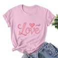 thumbnail image 6 of VKOYWKM Women's Heart Print Tees Valentines Day T-Shirts Short Sleeve Loose Fit Holiday Tops Spring T-Shirt Casual Crew Neck Romantic Valentine T-Shirts, 6 of 6
