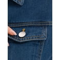 thumbnail image 5 of INSPIRE CHIC Women's Short Sleeve Denim Jackets Cropped Button Down with Pockets Classic Jean Jacket L Blue, 5 of 6