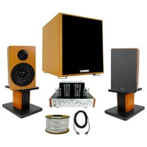 Rockville Home Audio System w/Tube Amp (2) 6.5" Bookshelf Speakers 10" Subwoofer
