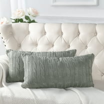 Home Soft Things 2 Piece Cable Knit Throw Pillow Cover - Ghost Gray - 14" x26"