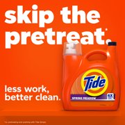 Tide Laundry Detergent Liquid with 6X Boosted Cleaning Power, Spring Meadow Scent, 125 fl oz, 100 Loads