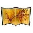 thumbnail image 2 of Oriental Furniture Plum Tree on Gold Leaf Silk Screen, 36"H, Traditional, wall Art, 2 of 4