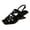 Black, variant on Kitten Heels for Women Square Open Toe Slingback Sandals Retro Leather Strap Elegant Wedding Party Dress Shoes Silver Size 9