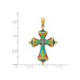 thumbnail image 2 of 14K Gold Multi Color Enamel Cross Pendant, 2 of 4