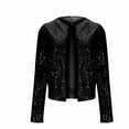 thumbnail image 6 of Wowcloth Woman's Blazer, Round Neck Long Sleeve with Sequin Detail and Open Front, Casual Versatile for Party and Daily Wear, 6 of 6