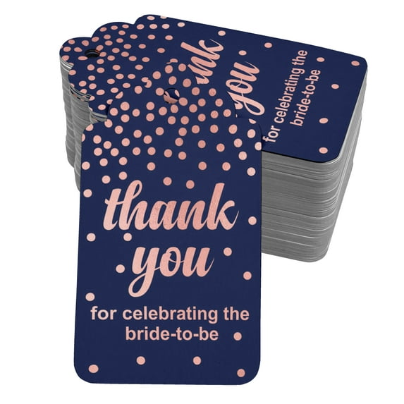 Inkdotpot Pack Of 50 ThankYou For Celebrating The Bride To Be Bridal Shower Favor Paper Tags Craft Real Rose Gold Foil Hang Tags