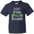 thumbnail image 3 of Inktastic Part Irish All Trouble St. Patrick's Day with Green Clovers Youth T-Shirt, 3 of 5