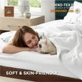 thumbnail image 2 of 100% Cotton Percale Sheets Queen Size, Queen Sheet Set with Deep Pocket Up to 16 Inches, Breathable & Crirsp Soft, Bedsheet & Pillowcase Sets, 4 Pieces, White, 2 of 7