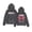 Grey, variant on Men Full Zip Hoodie Letter & Skeleton Wing Print Jacket Kangaroo Pocket Drawstring Sweatshirt for Social Party