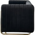 thumbnail image 5 of kevinplus 84.2'' Velvet Chesterfield Sofa Couch for Living Room, Modern Luxury 3-Seat Upholstered Sofa Couch for Apartment Bedroom Dorm Office, Strong Gold Metal Legs (Channel Backrest, Black), 5 of 14