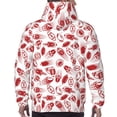 thumbnail image 7 of Haiem Red Football Patterned Men's Hoodie with Kangaroo Pocket - Ideal Pullover Sweatshirt for Daily Wear, Travel, and Home-Small, 7 of 7