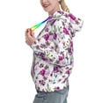 thumbnail image 2 of Lsque Violets Flowers Pattern Casual Women's Hoodie,Hooded Sweatshirt with Kangaroo Pocket,Pullover Hoodie with Eye-catching Drawstrings-Large, 2 of 7