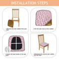 thumbnail image 4 of Pink Cartoon Unicorn Pattern Seat Covers for Dining Room Chairs Set Of 4,Stretch Printed Washable Chair Seat Cover with Elastic Ties and Button,Removable Waterproof Couch Cushion Covers, 4 of 6