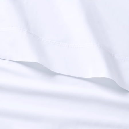 BETTER HOMES & GARDENS COOL & CRISP 3-PIECE 300 THREAD COUNT ARCTIC WHITE COTTON PERCALE SHEET SET, TWIN
