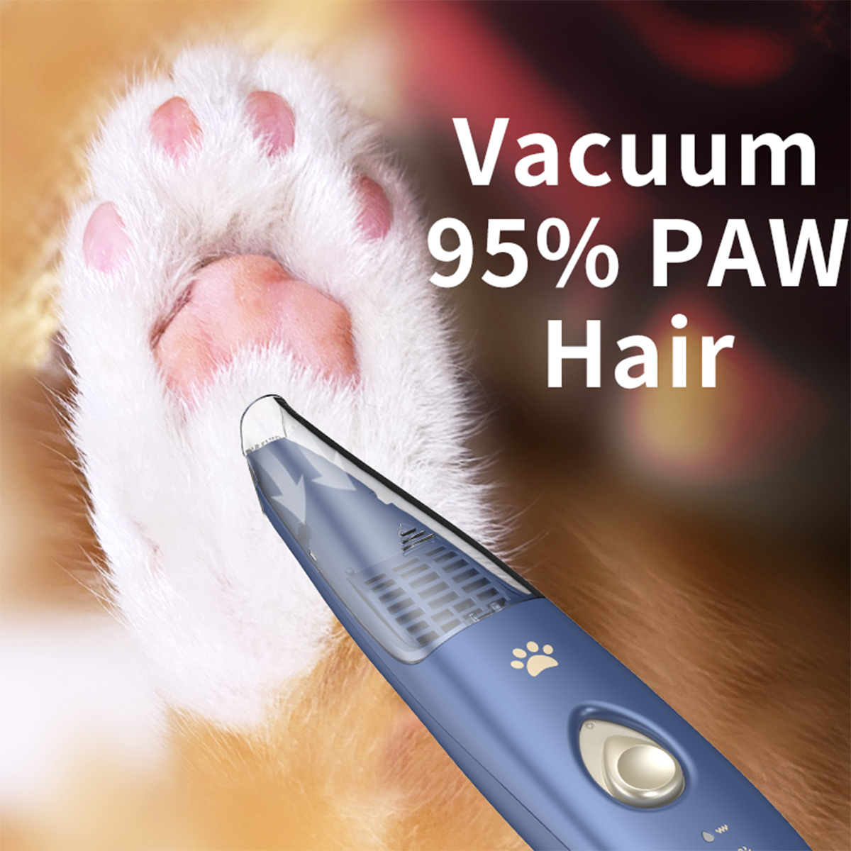LEMULEGU Vacuum Pet Hair Trimmer, Blue photo 1