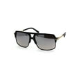 thumbnail image 2 of Mirror Lens Half Rim Plastic Racer Mobster Sunglasses Black Silver Mirror, 2 of 4