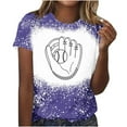 thumbnail image 1 of Camisas de Mujer Casual Impreso Cuello Redondo Manga Corta Superior, Blusa de Moda para Uso Diario Y de Fiesta, 1 of 4
