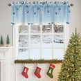 thumbnail image 4 of Christmas Tree Navy Ball Valances for Windows, 54 x 18in, White Pine Branch Winter Snowflakes Blue Rod Pocket Kitchen Valance Curtain Light Filtering Window Treatments for Living Room Bedroom, 4 of 7