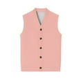 thumbnail image 5 of Resicozy Men's Sweater Vest Solid Color V Neck Sleeveless Knitted Button Down Cardigan Big and Tall Vest Pink 4XL, 5 of 6