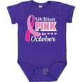 thumbnail image 3 of Inktastic Breast Cancer Awareness We Wear Pink in October Girls Baby Bodysuit, 3 of 5