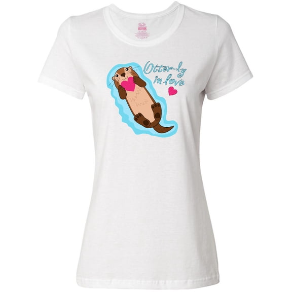 Inktastic Otter-ly in Love-otter with heart Women's T-Shirt