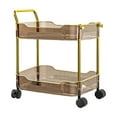 thumbnail image 2 of HHGBAD Two Tier Rolling Cart, Transparent Plastic Storage Cart, Multi-functional Organizer, Lockable Wheels, Ideal for Kitchen, Office, Bedroom, and Living Room, 2 of 6