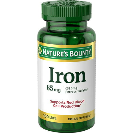 Nature's Bounty Iron 65 mg Tablets 100 Tablets