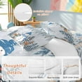 thumbnail image 2 of Christmas Bedding Duvet Cover Set Full Size 4 Pieces Blue Snowman Elk Floral Eucalyptus Leaf Gray Bedding Set with Zipper Closure, 1 Comforter Cover 86x86 Inches 1 Flat Sheet & 2 Pillow Cases, 2 of 7