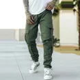 thumbnail image 5 of Pantalones Cargo Rectos para Hombre Talla Grande Multibolsillos Multibolsillos Pantalones de Moda para Hombre Pantalones de Ajuste Regular Algodón Calle Holgados Largos, 5 of 5