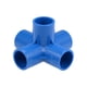 thumbnail image 1 of Conector de tubo en codo de 5 vías, grado de mobiliario, accesorios de esquina en forma de T de 1/2 pulgada, azul, 2 piezas, 1 of 3