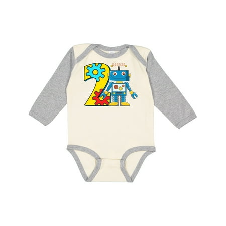 

Inktastic 2nd Birthday Robot Gift Baby Boy or Baby Girl Long Sleeve Bodysuit